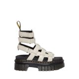 Dr. Martens Sandales Plateformes Montantes Ricki en Cuir Nappa Lux en Crème/Gris, Taille: 40