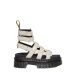 Dr. Martens Sandales Plateformes Montantes Ricki en Cuir Nappa Lux en Crème/Gris, Taille: 40