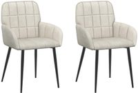 vidaXL Eetstoelen 2 stuks fluweel Crèmekleurig 56.5 x 50 x 85 cm