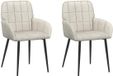 vidaXL Eetstoelen 2 stuks fluweel Crèmekleurig 56.5 x 50 x 85 cm