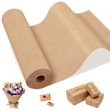 Euqvunn Bruine Kraft Papier Rol, Recyclebare Bruine Papier Rol 300mm x 35m – Craft Kraft Papier voor Kunst & Handwerk, Cadeau Inpakpapier Rol voor Opvulling van Lege Ruimtes & Cadeau Inpakken