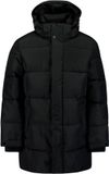 No Excess Lange gestepte parka met afritsbare capuchon Zwart XXL