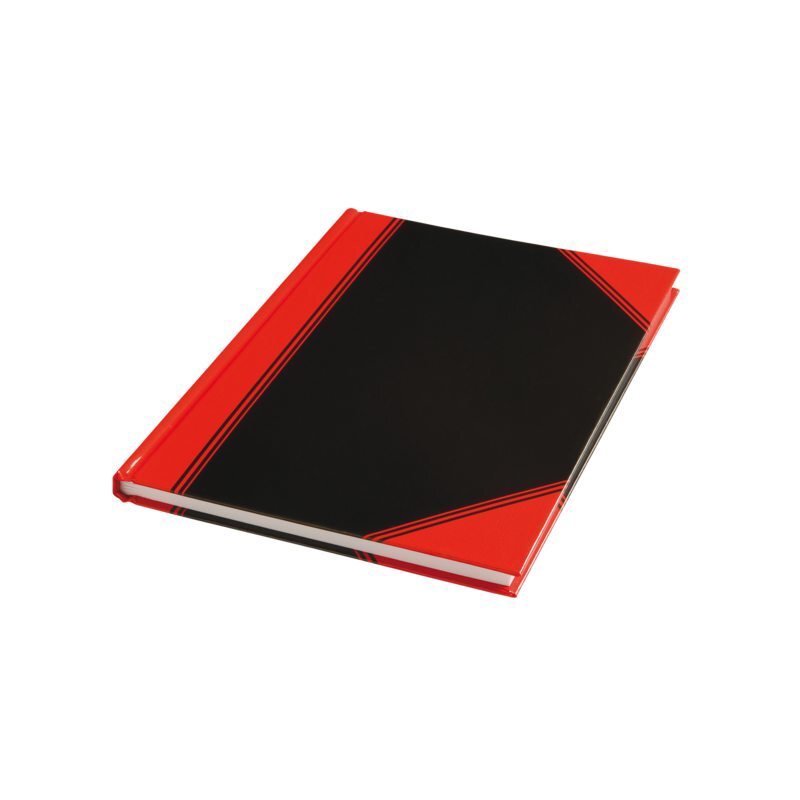 Office Notitieboek zwart/rood a5 lijn 60gr 96vel