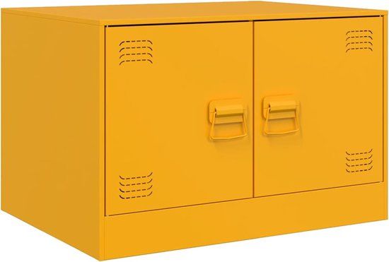 vidaXL Salontafel 67x50x44 cm staal geel