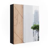 Vicco Irma Badkamerspiegelkast – 60 x 75 cm Antraciet/gouden eik