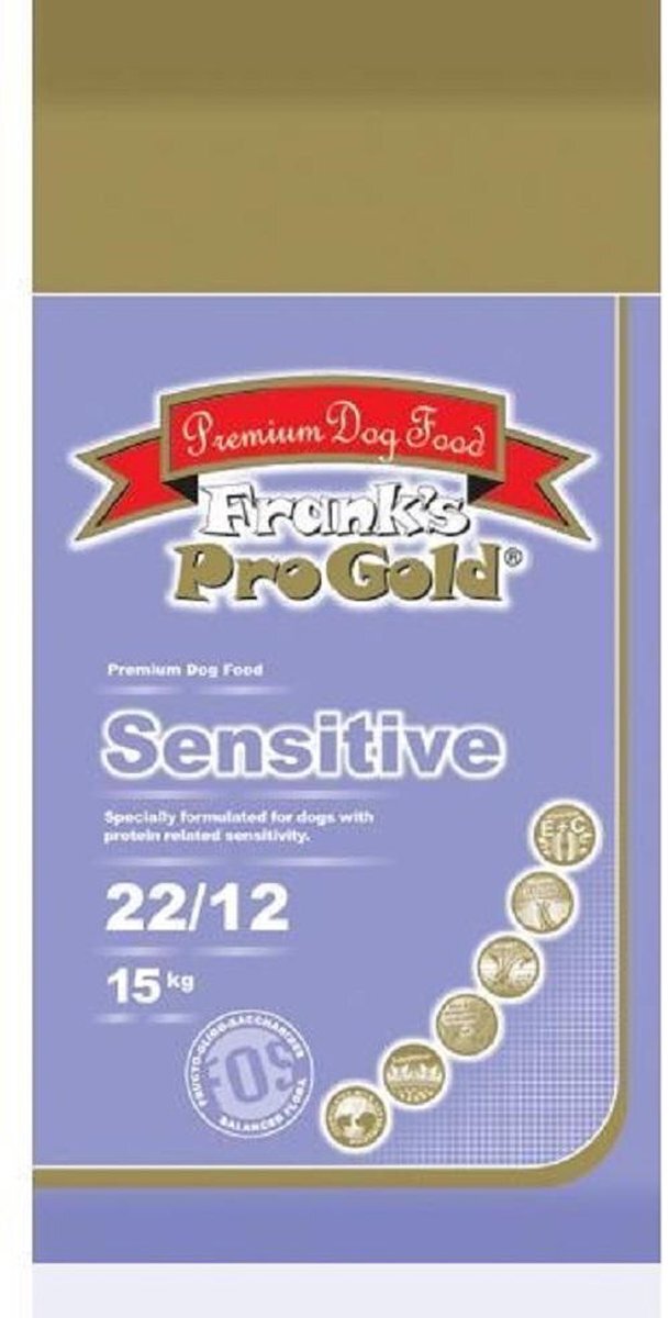 Frank's Pro Gold Franks Pro Gold Sensitive 15 kg. Hondenvoer voor honden die lijden aan voedselallergieën en huidproblemen