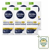 NIVEA MEN Crème pour le visage sensible avec SPF 15 - 75 ml - Pack économique - 6 pièces