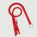 Flogger Peitsche mit Metallring und geflochtenem Griff - Rot