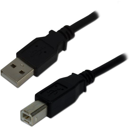 MCL 5m USB A/USB B USB 2.0 Kabel Zwart