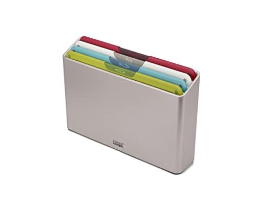 Joseph Joseph Folio™ Snijplankenset 4-delig - Medium - Multikleur - Kleurgecodeerd - Met Opbergstand - RVS Handgrepen