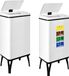WELL HOME MOBILIARIO & DECORACIÓN 2 x Slimme vuilnisbakken met een inhoud van 50 l, hoogte: 83,5 x 35,5 x 26 cm, wit met magnetische labels