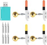 Set d'appâts électroniques pour la pêche, 4 pièces, avec indicateur LED, étanche, adapté à la pêche de nuit, chargeur et batterie inclus