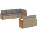 vidaXL 7-delige Loungeset met kussens, polyrattan, beige