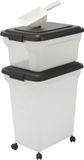 IRIS Air Tight Food container set van 2 - ATS-C - Kunststof - 20 en 45 liter - Transparant/Grijs - Met 1 schepje