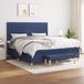 vidaXL Boxspring met matras stof blauw 180x200 cm