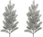 Branches de Noël 2x pièces 36 cm vert avec neige décoration de Noël