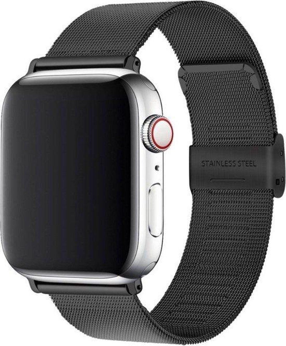 Qubix Milanese Loop Apple Watch Band - Black - 42/44/45/Ultra/49mm