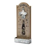Flesopener Pajoma Flesopener van hout met wandmontage, vintage design, opvangbak voor kroonkurken, afmetingen: 12 x 5 x 30 cm, perfect cadeau-idee voor mannen