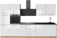 Vicco Complete keukeneenheid Fame-Line, Wit Hoogglans/Goudkleurig Eiken, 340 cm
