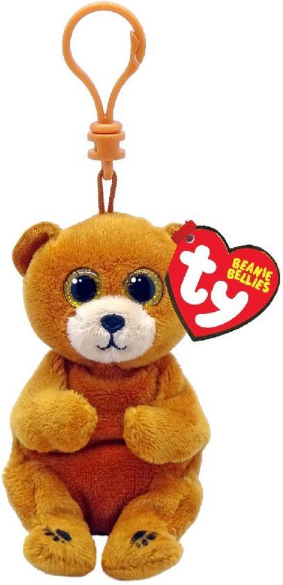 Ty Beanie Babies Bellies Clip - Duncan Bear - Sleutelhanger - 10 cm - Bruin