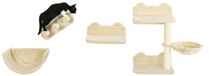 PawHut Mur d'escalade pour chat en aggloméré, Polyester-40L x 28l x 73H cm-Beige