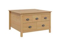 Prolenta Maison Exclusive Salontafel met lades, model HILL, honingbruin, 79,5 x 79,5 x 49 cm