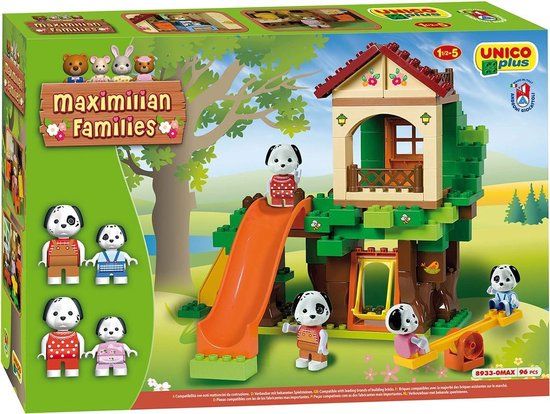 Unico Maximilian Families Boomhut - Bouwset - 96 Onderdelen - 4 Minifiguren