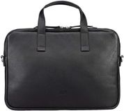 JOST Leren laptoptas schoudertas met laptopvak Vika Laptop Case 15.6" Black zwart