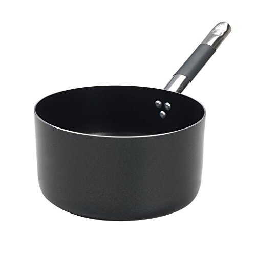 Pentole Agnelli Alblack hoge steelpan van aluminium, dikte 3 mm, buissteel van roestvrij staal, zwart 24 cm zilver/zwart