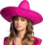 Boland Sombrero Puebla roze - 49 cm - Volwassenen - Unisex