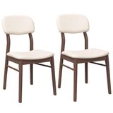 VidaXL Eetkamerstoelen met kussens 2 stuks massief hout rubber bruin
