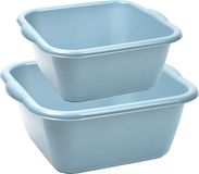 Forte Plastics Afwasbak teil - set van 2 formaten - 15 en 20 liter - licht blauw - kunststof