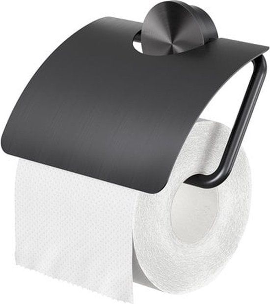 Geesa Opal Toiletrolhouder - Geborsteld Metaal Zwart