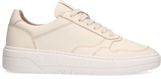 Manfield Heren Beige Leren Sneakers Maat 46