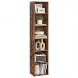 Songmics Vintage bruine boekenkast met 6 planken