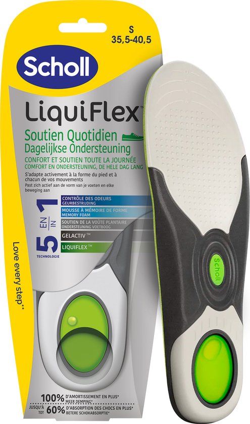 Scholl LiquiFlex Inlegzolen Dagelijkse Ondersteuning - Small - Maat 35,5-40,5 - 1 paar