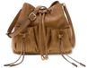 GUESS schoudertas Theodora Drawstring Bucket Cognac Lichtbruin