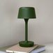 Dyberg Larsen Lampe à poser LED rechargeable Flow, verte, hauteur 25 cm