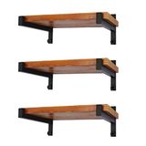 EZYDECOR Set van 6 zware wandplankhouders, 15,5 cm, industriële stijl, van metaal met rand