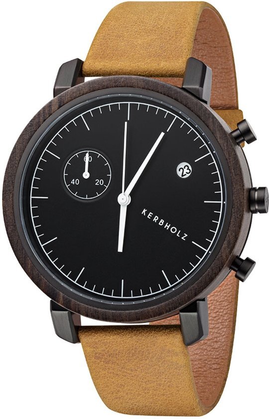 Kerbholz Franz - Sandalwood Mustard horloge heren - bruin - hout