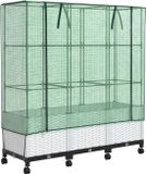 vidaXL Abri de jardin avec bâche et roulettes 3 pièces blanc PP