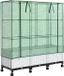 vidaXL Abri de jardin avec bâche et roulettes 3 pièces blanc PP