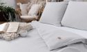 Linge de lit en mousseline de coton, 220x200 cm, gris clair