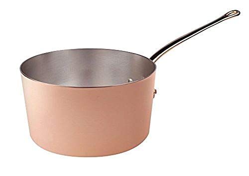 Pentole Agnelli ALCU105F24 Hoge vertinde koperen braadpan met 1 handvat, 24 cm
