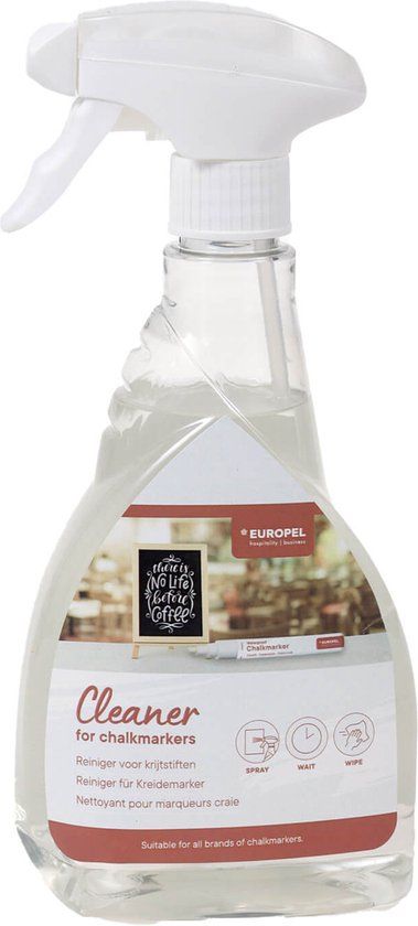 Europel Reiniger spray - 500 ml - Voor watervaste krijtmarkers - Tegen hardnekkige vlekken