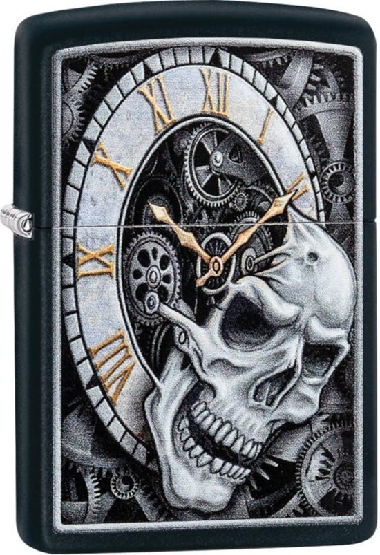 Zippo Aansteker Skull Clock