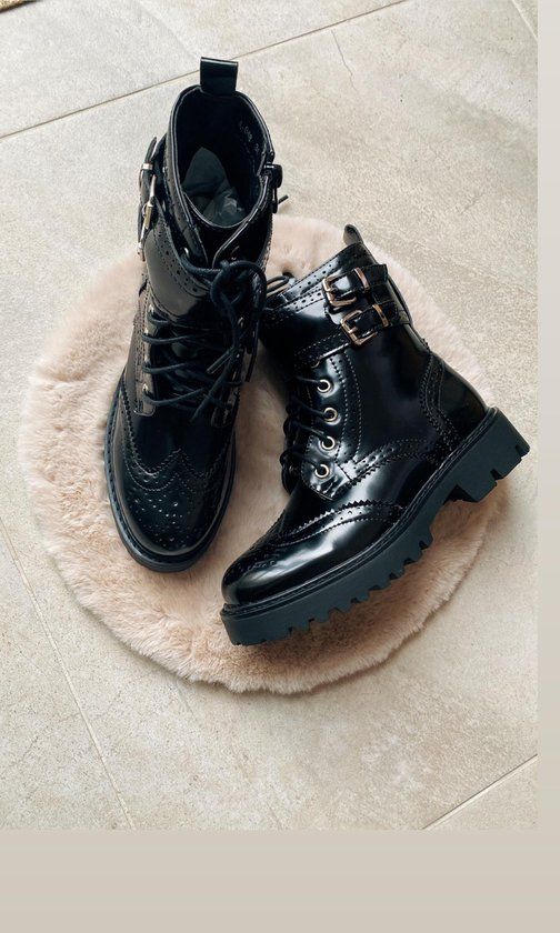 Shoekueen Dames Enkellaarzen - Zwart - Maat 37