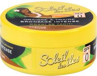 Soleil des Îles Zonneolie Zonder SPF – Graisse à Traire (Melkvet) met Monoï de Tahiti – Tiaré Geur – Snelle, Intense Bruining – 150ml