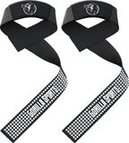 Gorilla Sports Lifting Straps – Set van 2 – Antislip Siliconen Grip – Zacht Gevoerd – Voor Krachttraining, Deadlifts & Pull-ups – Zwart