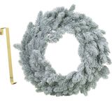 Merkloos / Sans marque Kerstkrans groen met sneeuw 46 cm kunststof incl. deurhanger